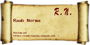 Raab Norma névjegykártya
